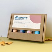 Groeikruid® Discovery - essential oil set | discovery kit met 4 x 10 ml pure etherische olie | Gentle Waves, Dreamy Nights, Holiday Spirit en Mountain High | natuurlijke essentiële