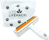 Good lifehacks - Huisdierhaar Verwijderaar - Pluizenverwijderaar - Hondenharen verwijderen - Hondenborstel - Kattenborstel - Kattenhaar - Kledingborstel - Kledingroller - Oranje