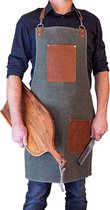 Stuff keukenschort canvas jeans blauw