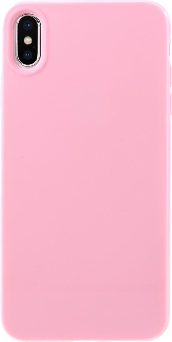 Peachy Flexibel TPU hoesje geschikt voor iPhone XS Max case - Glanzend Roze