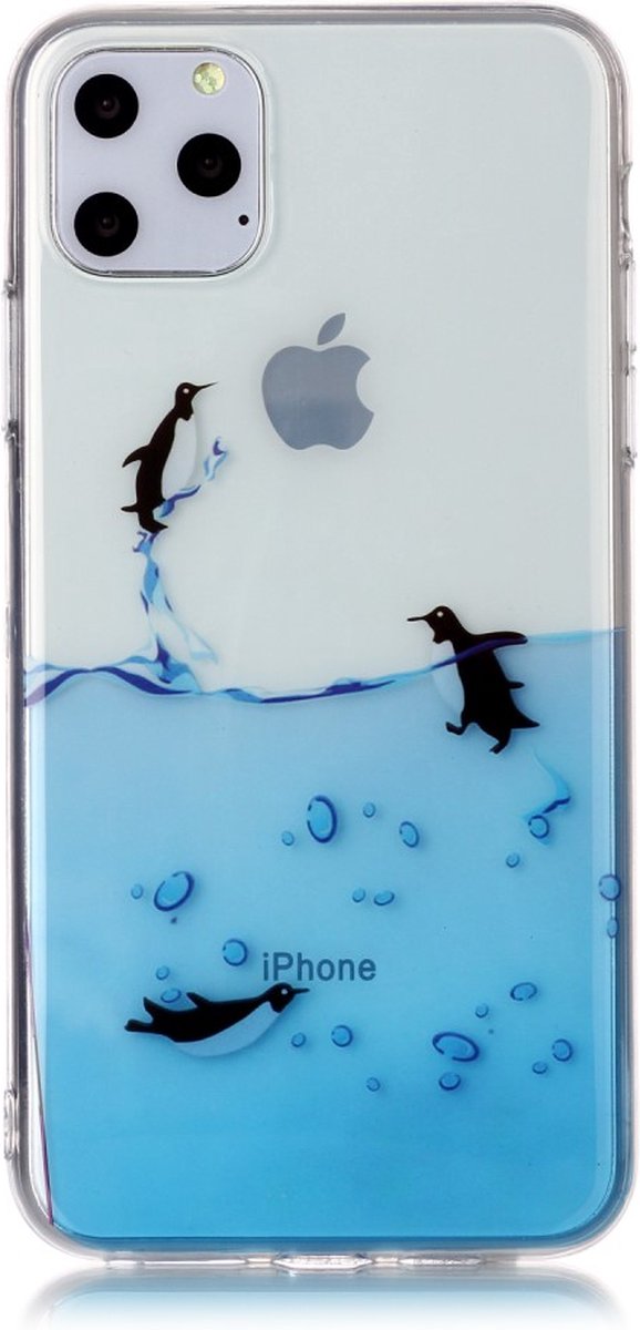 Peachy Pinguin hoesje TPU case geschikt voor iPhone 11 Pro Max - Transparant