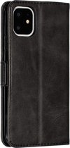 Peachy Leren Wallet Bookcase hoesje portemonnee iPhone 11 - Zwart