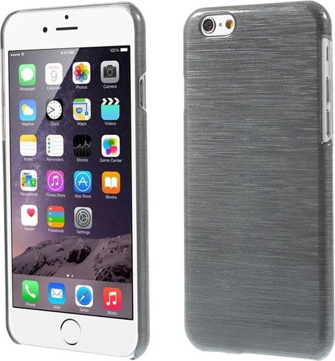 Peachy Brushed hardcase hoesje geschikt voor iPhone 6 6s - Grijs