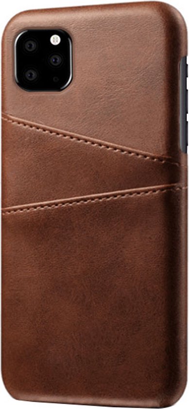 Peachy Duo Cardslot Wallet Portemonnee geschikt voor iPhone 11 hoesje - Bruin Bescherming