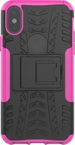 Peachy Shockproof hoesje bescherming hoesje iPhone X XS case - Roze goud