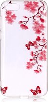 Peachy iPhone 7 8 SE 2020 SE 2022 TPU hoesje Bloesem - Transparant Roze Rood