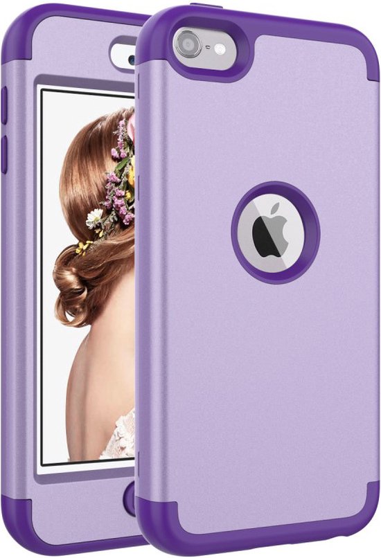 Coque iPod Touch 5 6 7 Silicone Polycarbonate Antichoc Peachy Armor -  Violet | bol