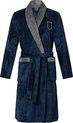 foto van Gentlemen badjas coral fleece navy/grijs XL/XXL