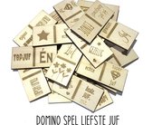 Domino spel liefste JUF | cadeau | liefste juf | de liefste ben jij | einde schooljaar | topjuf | origineel cadeau