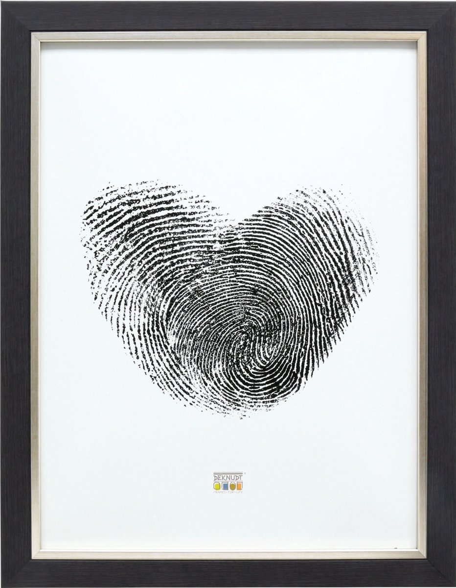 Deknudt Frames fotolijst S45VF7 - grijs met zilverbies - foto 50x70 cm donkergrijs