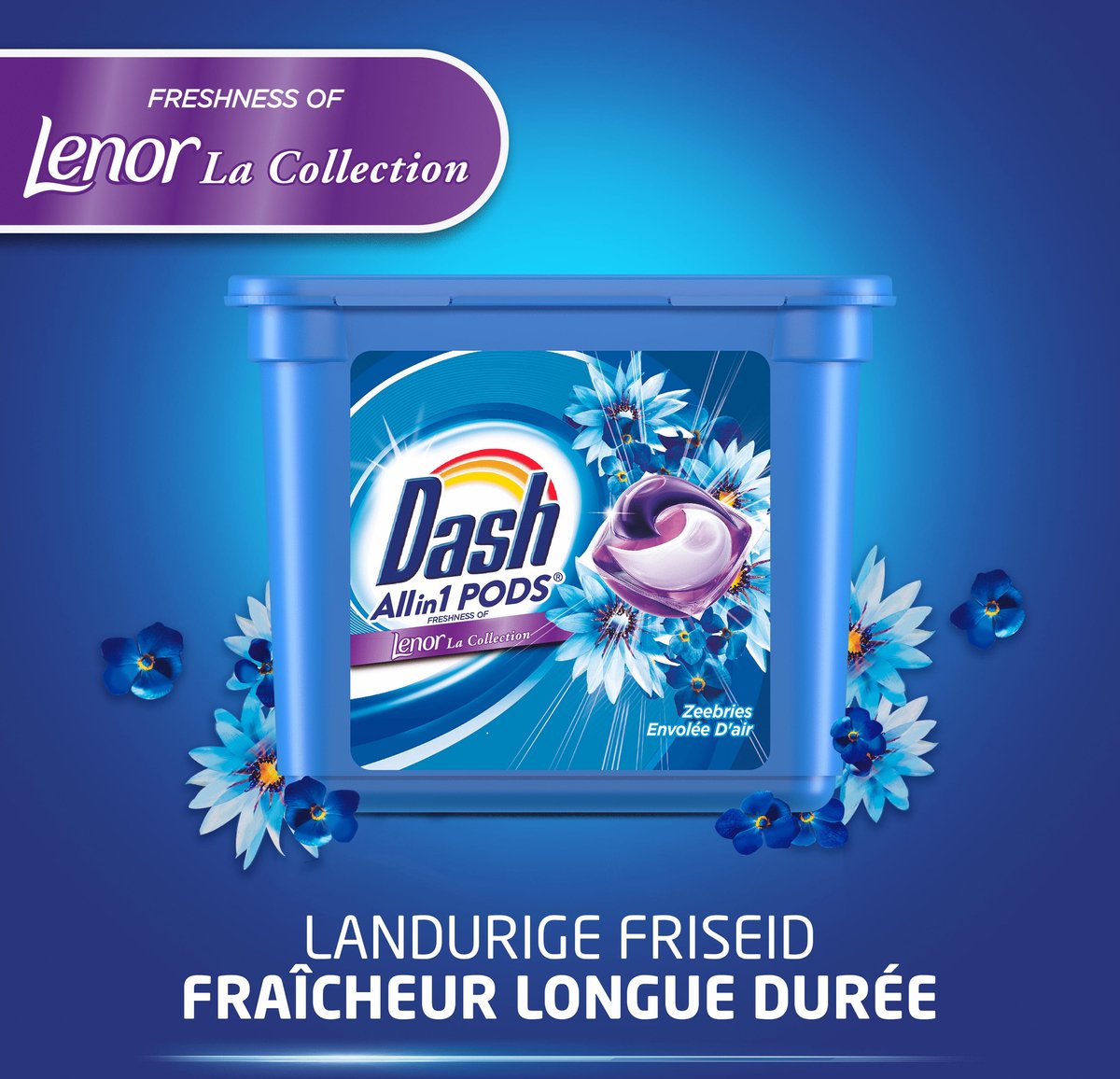 Dash - 3x40 Pods Tout-en-1 Ambre Et Orchidée, Lessive en Capsules Dash