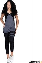 Dames Legging | hoog sluitend |elastische band |sport legging | yoga legging | fitness legging | kleur: zwart en grijs | Maat: M