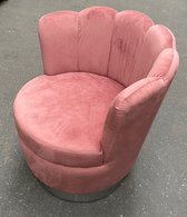 mbc-living - fauteuil - coque - avec pouf - vieux rose