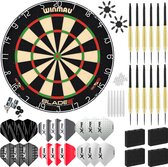 Winmau Blade 6 Deluxe – Dartbord – Set van 12 dartpijlen – Dart flights – Dart shafts