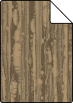 Proefstaal Origin Wallcoverings behang strepen glanzend koper bruin - 346643 - 26,5 x 21 cm