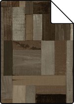 Proefstaal Origin Wallcoverings behang sloophout motief donkerbruin - 337221 - 26,5 x 21 cm