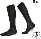 Jouw medische shop - 3 paar compressiekousen - Zwart - Maat 36-41-Compressiesokken - sokken - Hardlopen - Sporten - medische sokken - medsocks- steunko