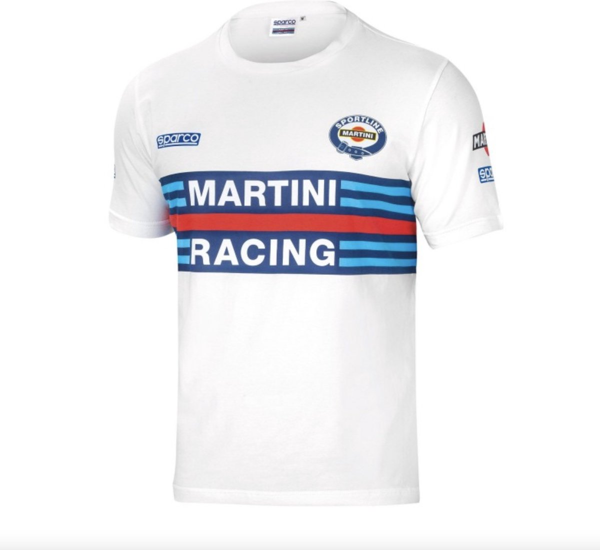 Sparco T-Shirt Martini-Racing - maat L - Wit