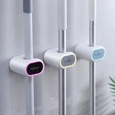 Ecoco - 2 stuks - zwart - bezemhouder - bezem ophangsysteem - tuingereedschap ophangsysteem- bezemhouder zelfklevend - keukengerei houder organizer