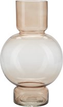 Glazen vaas - Transparant - Geschikt voor bloemen - H28cm - Roze
