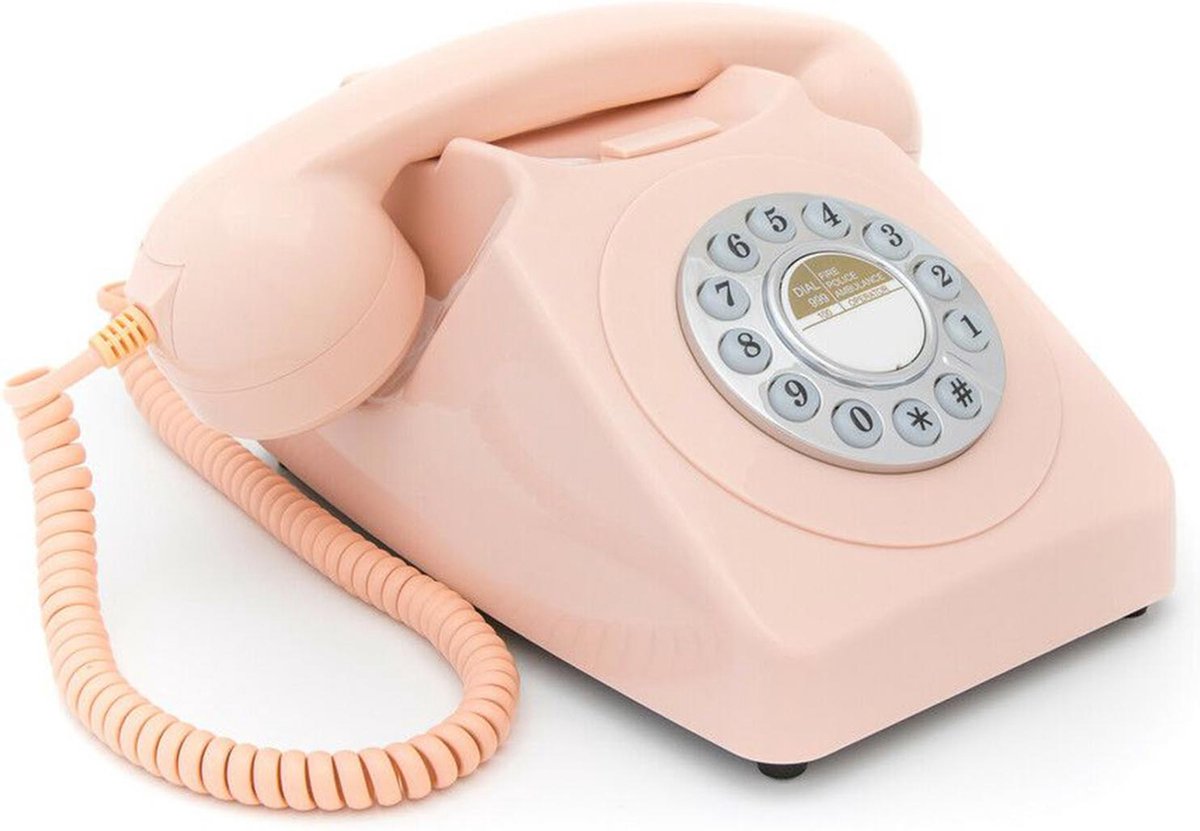 GPO 746PUSHPIN - Telefoon retro jaren ‘70, druktoetsen, roze