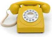 GPO 746PUSHMUS - Telefoon retro jaren ‘70, druktoetsen, mosterdgeel