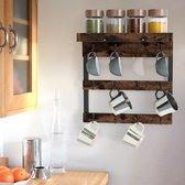 Opbergrek  voor in de keuken - keuken organizer - met 12 haken