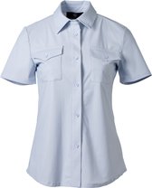 Borstzakken dames blouse korte mouwen travelstof  pastel blauw | Maat M (Valt als S)