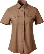 Borstzakken dames blouse korte mouwen travelstof khaki | Maat XL(Valt als L)