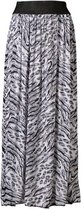 Dames plooirok animal print 10 lang brede band  - zwart/wit | Maat Onze size, XS-XL