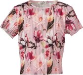 Meisjes plisse shirt korte mouwen - lila | Maat 116/ 6Y