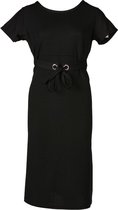Dames A-line jurk km met vastzittende ceintuur zwart | Maat M