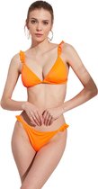 No Gossip Driehoekig bikiniset met Franje en borstkussen ORANGE 36