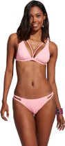 No Gossip Lange driehoekige bikiniset met borstkussen en riem accesoire PINK 36