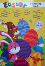 Pasen kinder kleurboek met stickers, paashaas paasei