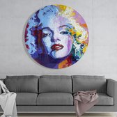 Insigne Glazen Schilderijen - Marilyn Monroe Glasschilderij - Rond - Muurcirkel -  60 cm - 4 mm