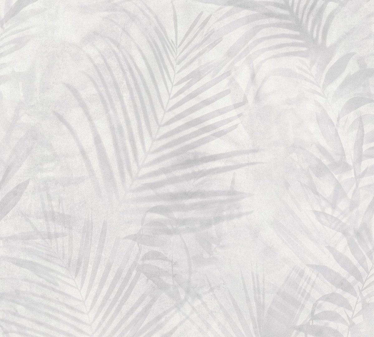 GRIJS/CREME PALMBLAD BOTANISCH BEHANG - AS Creation AS Neue Bude 2.0 editie 2