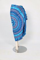 Sarong 504 - Pareo - Saunadoek – Wikkeljurk - Blauwe Mandala - Griekse stijl - Om Namaste