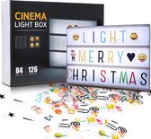 Jeteveven Lightbox - A4 Cinematic Lightbox -Letterbak met Licht - met 210 letters, emoji's, smileys en symbolen -  voor Thuis Bruiloft Decoratie