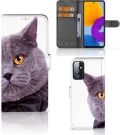 Telefoonhoesje Geschikt voor Samsung Galaxy M52 Flipcover Case Kat