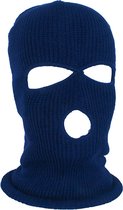 Facemask - Sportmuts - Driegats Muts - Skimuts -  Bivak - Balaclava - Navy Blauw  - One Size