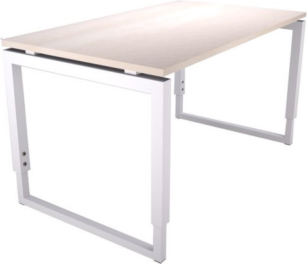 Offeco Bureau Harlow - Bureau - Bureautafel - Vergadertafel - Gaming bureau - Game bureau - Computertafel - Desk - Bureau Wit - Verstelbaar bureau - Gaming Desk - Bureau tafel - Bureau verstelbaar -  Wild peren  - 140x80cm-- blad-  onderstel- x80