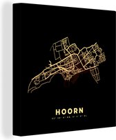 Tableau sur toile Hoorn - Plan d'étage - Plan de la ville - Carte - 90x90 cm - Décoration murale