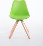 Chaise de salle à manger Clp Toulouse - Structure carrée - Cuir artificiel - Vert - Couleur base: natura