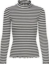 Jacqueline de Yong T-shirt Jdyfransiska L/s Stripe Top Jrs Noo 15266442 Black/cd Stripe Dames Maat - S