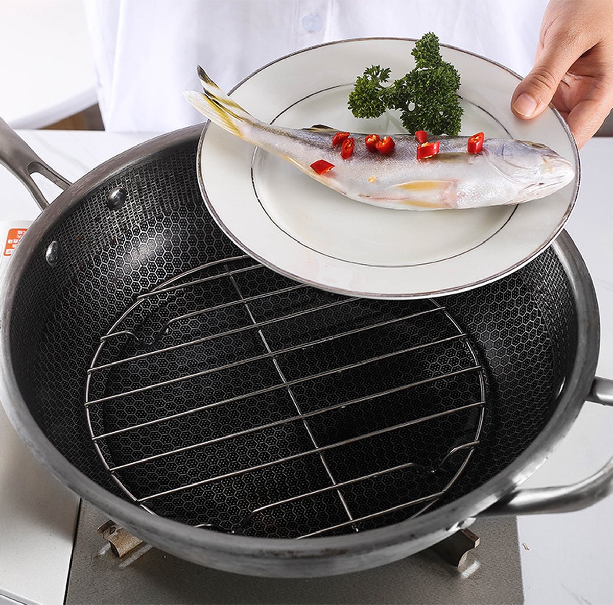 YUGN Grille De Four Ronde Inox - Grille Micro Ondes Ronde - Grille