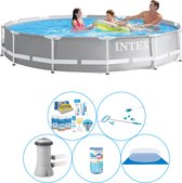 Prism Frame Rond 366x76 cm - 6 pièces - Piscine Avec Accessoires de vêtements pour bébé