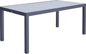 NATERIAL - uitschuifbare tuintafel LYRA - uitschuifbare tafel voor 8 tot 10 personen - 180/260x100cm - eettafel - aluminium - met glazen blad - antraciet