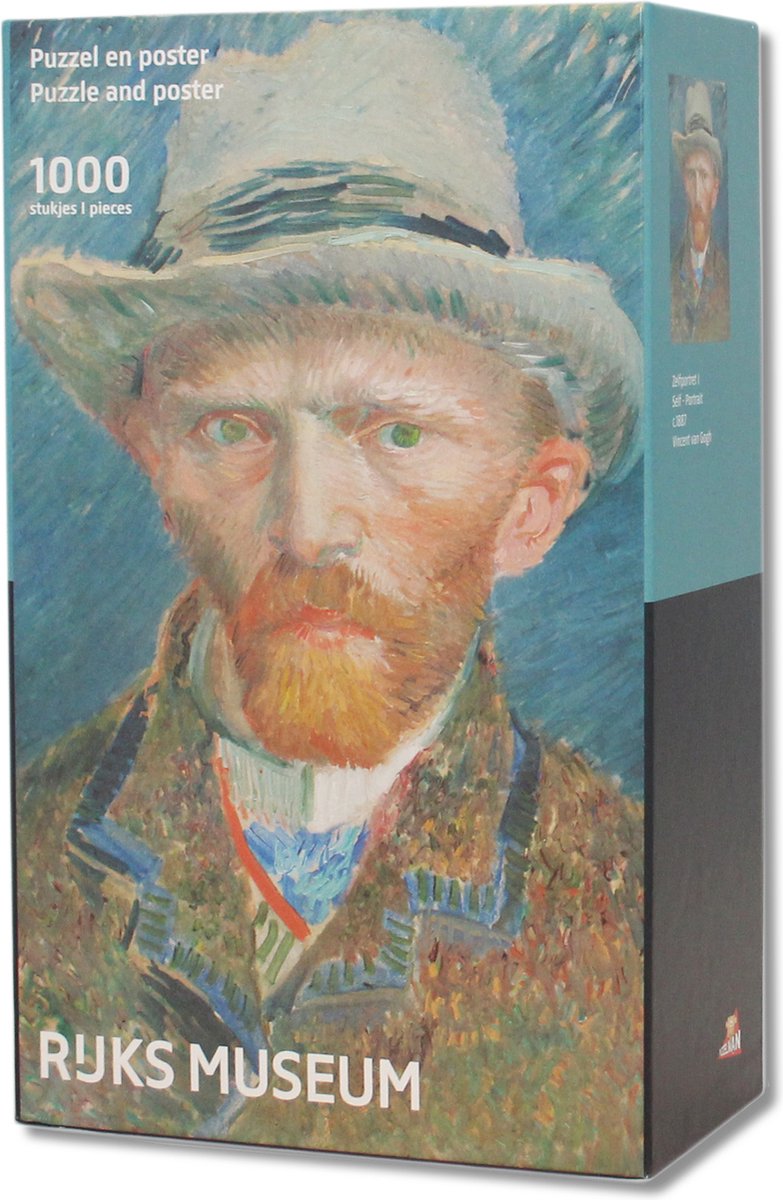 Legpuzzel met poster - Zelfportret - Van Gogh - Puzzel 1000 stukjes - Rijksmuseum