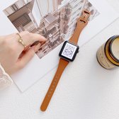 Fungus - Smartwatch bandje - Geschikt voor Apple Watch 38 / 40 / 41 mm - Series 1 2 3 4 5 6 7 8 9 SE iWatch - PU leer - Vlinder - Bruin